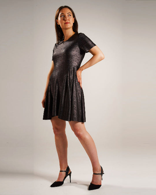 METALLIC TEE DRESS